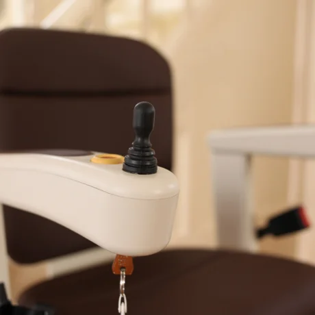 Curved Stairlifts 7 Curved stairlift operated by Joystick